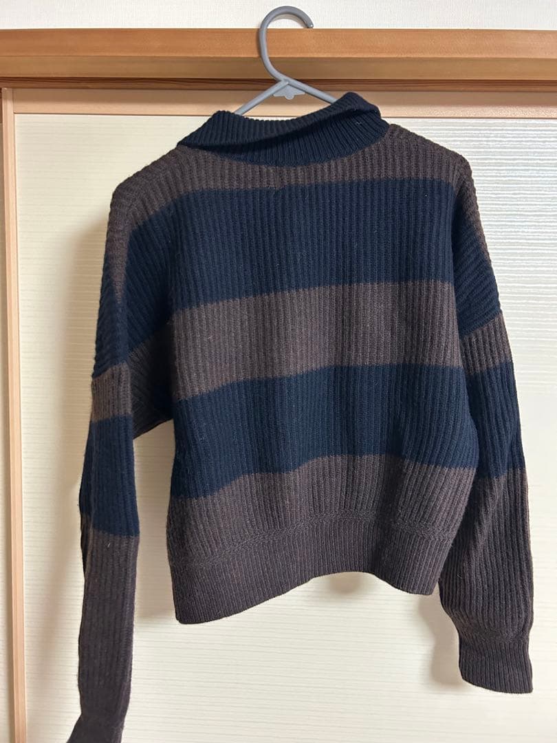 Spick&Span ラガーボーダーニットカーディガン