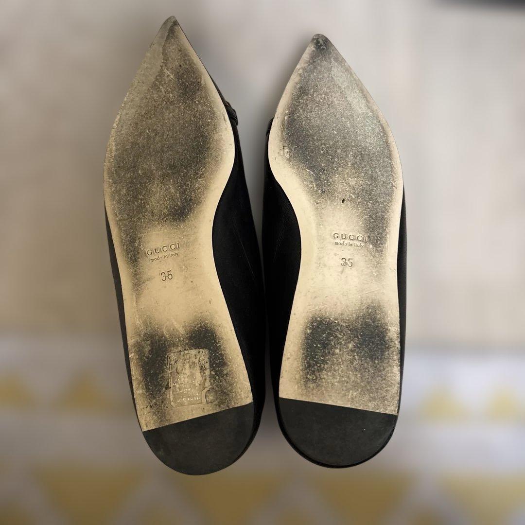 ペコ様交渉済【GUCCI】ブラック ホースビット チェーンポインテッドトゥ