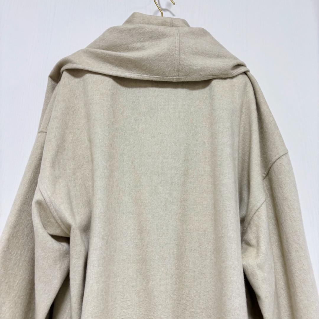 美品 フェラガモ カシミヤケープコート ポンチョ フリンジ