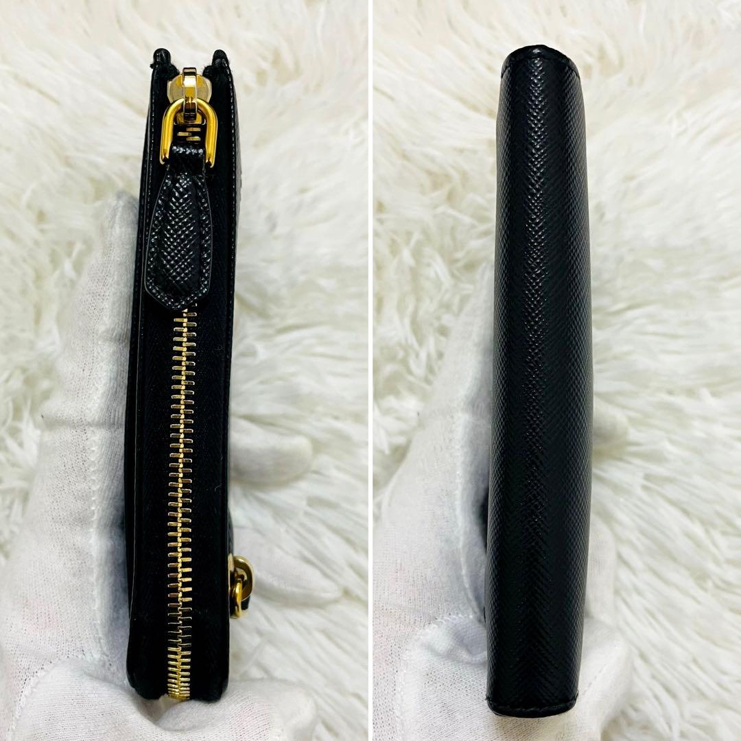 極美✨PRADA キーリング付 キーケース ケース サフィアーノ ブラック