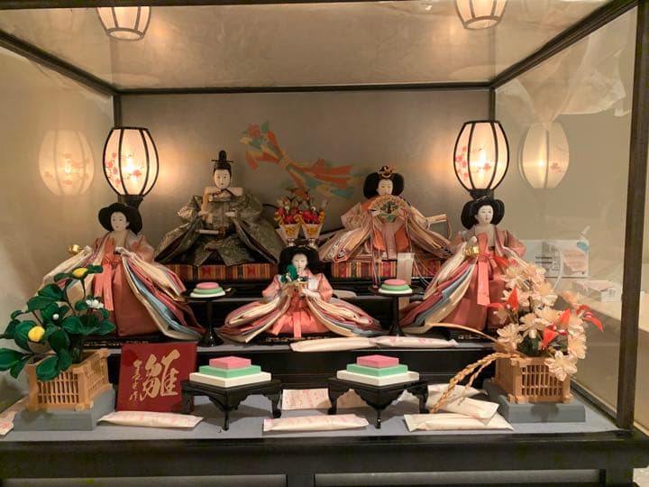 雛人形 ひな人形 五人飾り ガラスケース入り