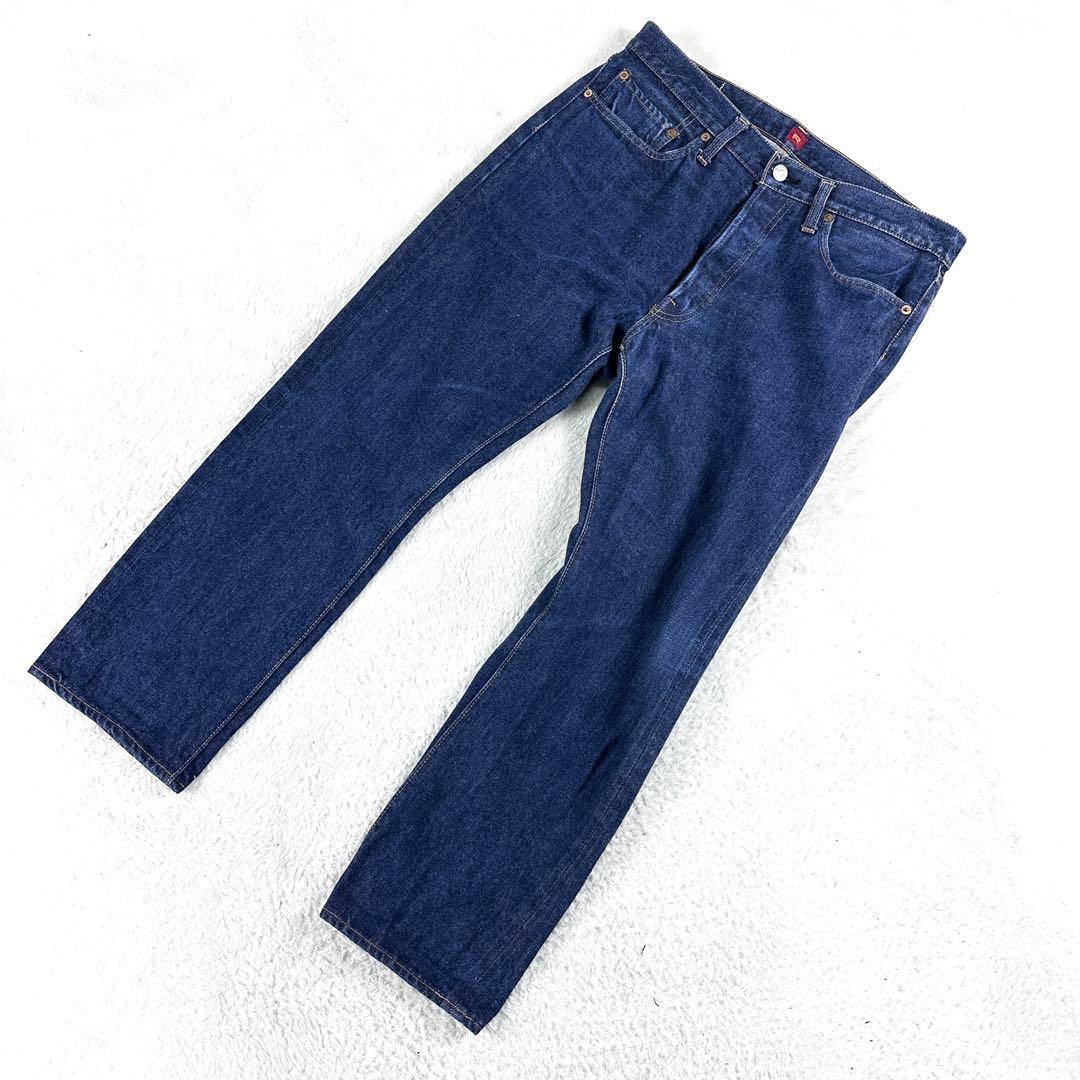 美品 リゾルト 710 デニム ジーンズ W34 大きいサイズ 濃紺 インディゴ