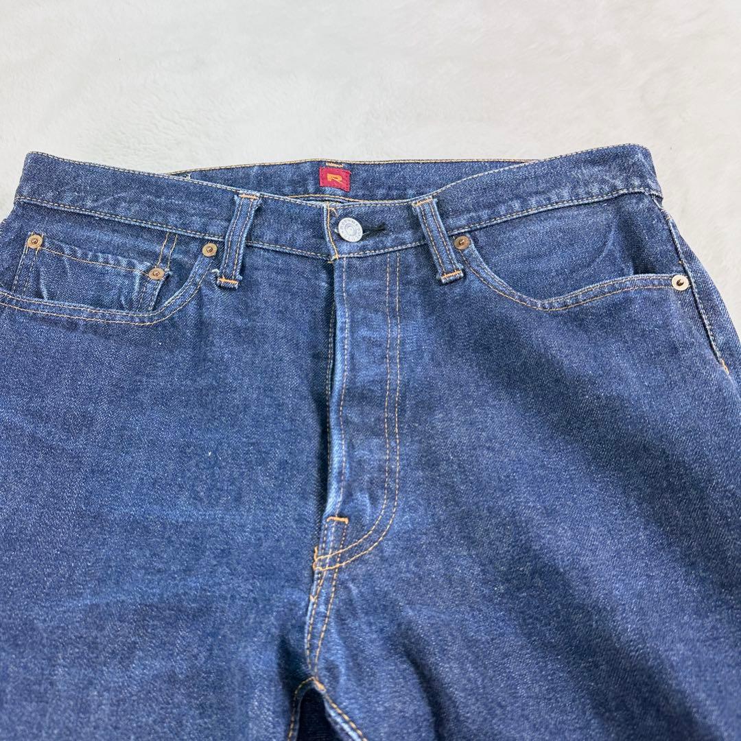 美品 リゾルト 710 デニム ジーンズ W34 大きいサイズ 濃紺 インディゴ