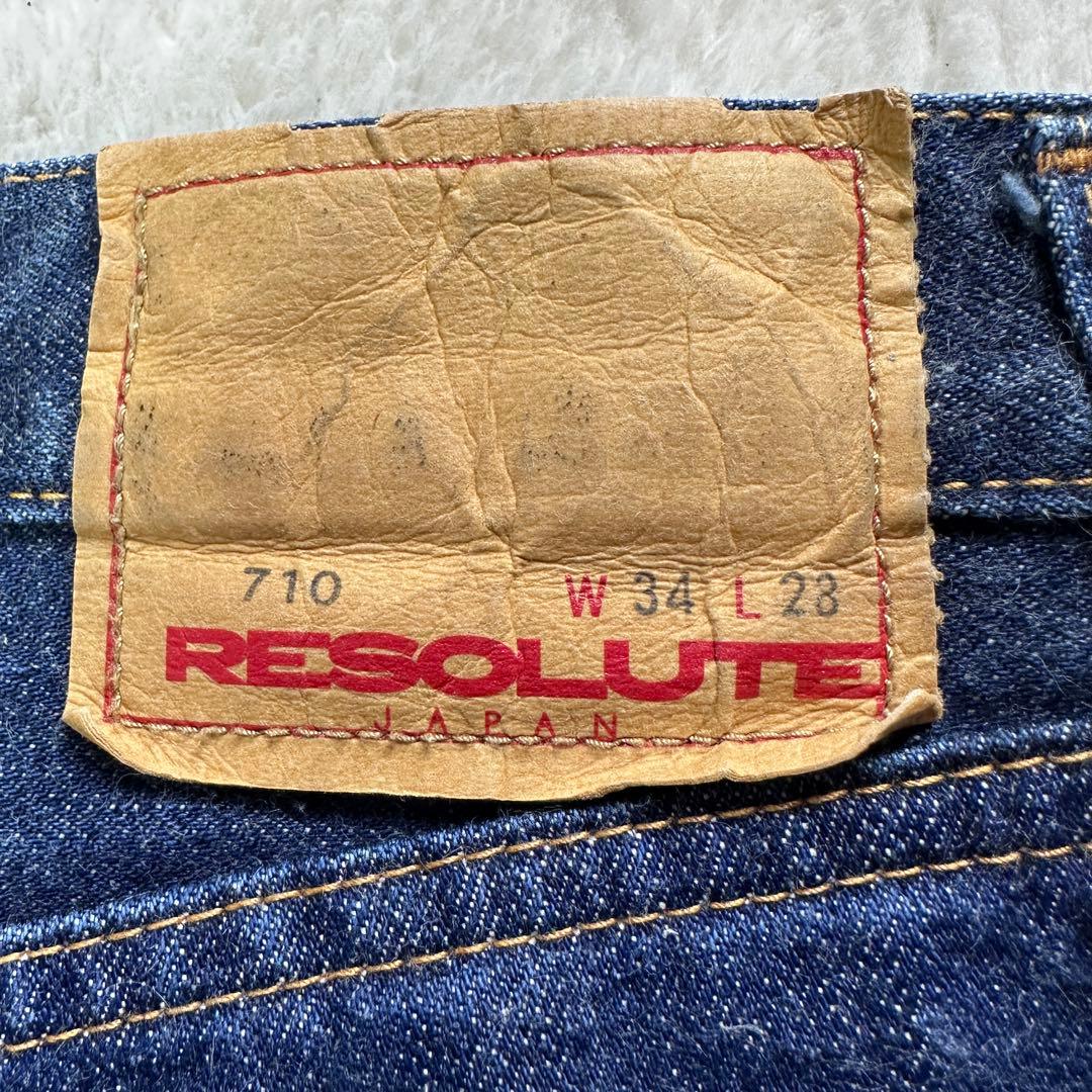 美品 リゾルト 710 デニム ジーンズ W34 大きいサイズ 濃紺 インディゴ