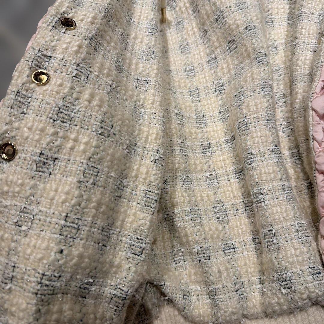 CHANEL フリルデザイン ピンクジャケット　ツイード