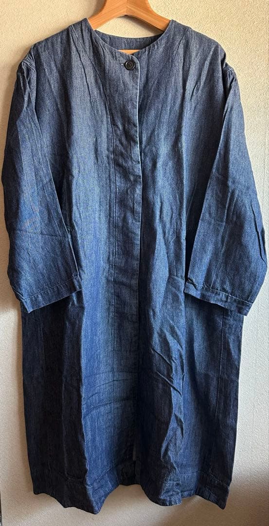 無印良品　ラミーコットンデニムコート、ワイドパンツ　セット　婦人　L
