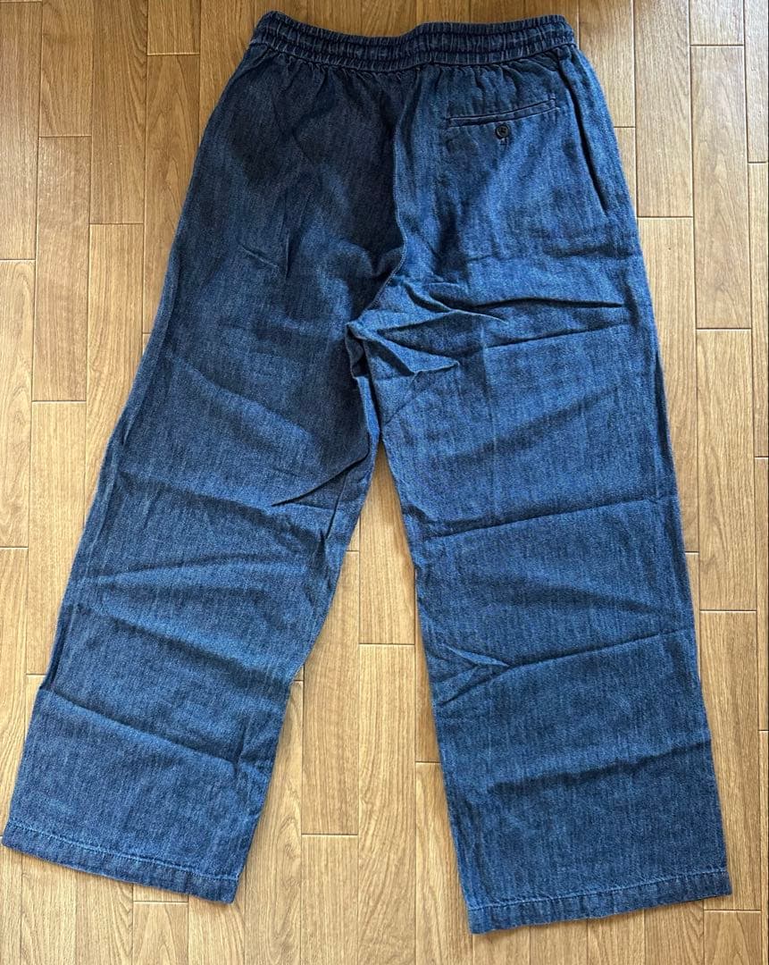 無印良品　ラミーコットンデニムコート、ワイドパンツ　セット　婦人　L
