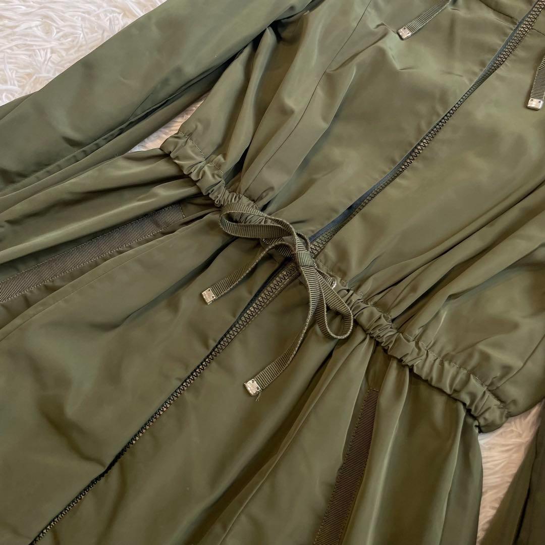 美品・鑑定済★モンクレール　TUILE モッズコート　レディース　カーキ　0