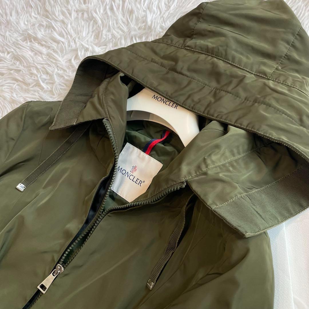美品・鑑定済★モンクレール　TUILE モッズコート　レディース　カーキ　0