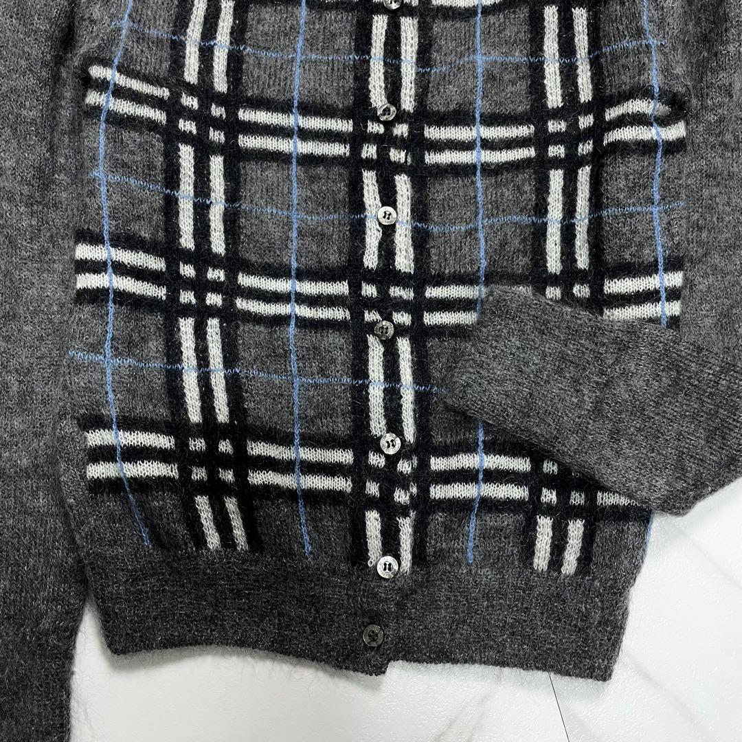 バーバリーブルーレーベル アンサンブル ニットカーディガン モヘヤ ノバチェック