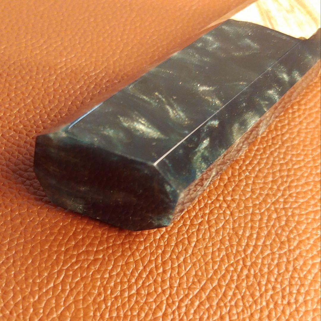 プレゼント付き　V金10号 　67層　ダマスカス包丁　青緑柄　剣型　牛刀