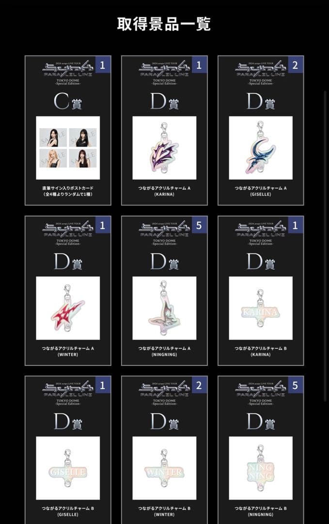 aespa エスパ オンラインくじ c賞 直筆サイン ポストカード ジゼル