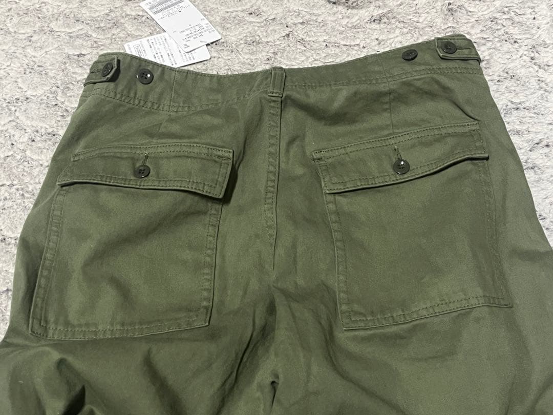 オリーブグリーン カーゴパンツ　Spick and Spanルーズベイカーパンツ