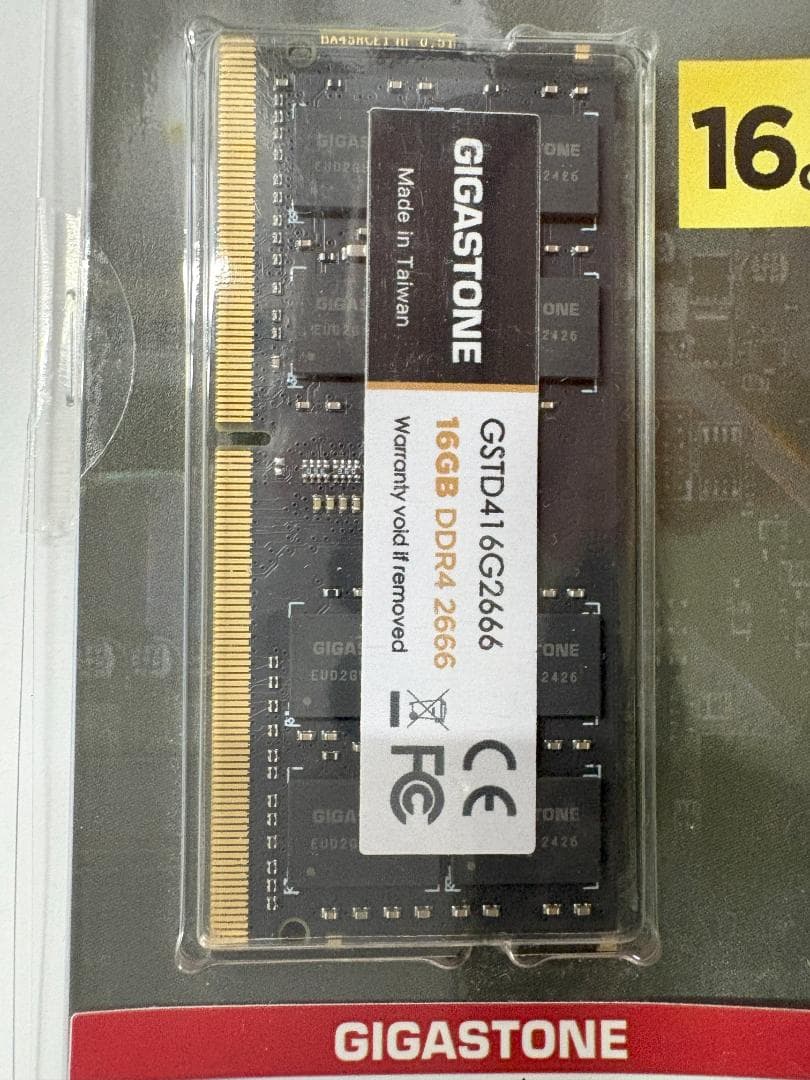 GIGASTONE DDR4-2666 SODIMM 16GB X 2枚