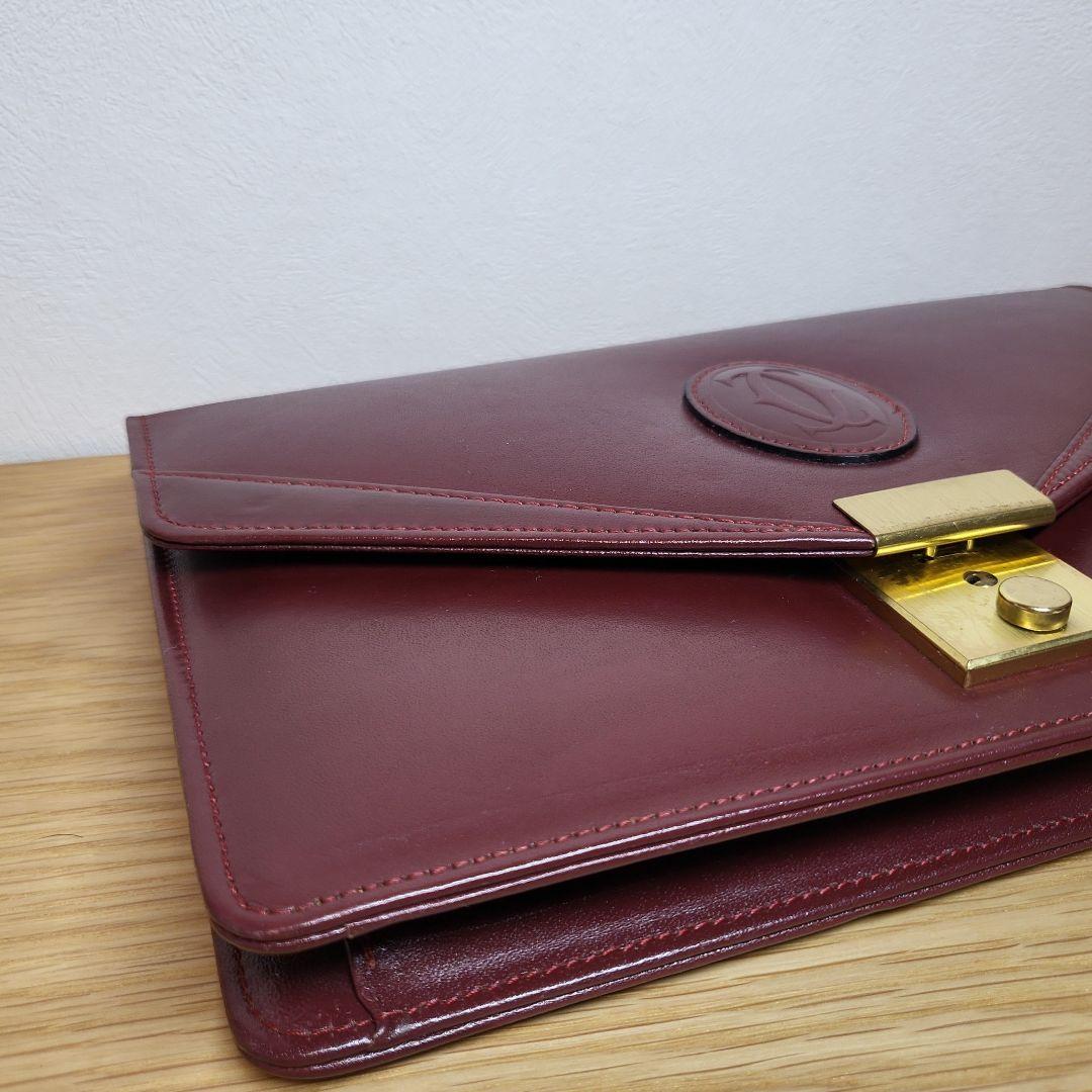 【レア】Cartier カルティエ セカンドバッグ クラッチバッグ ボルドー