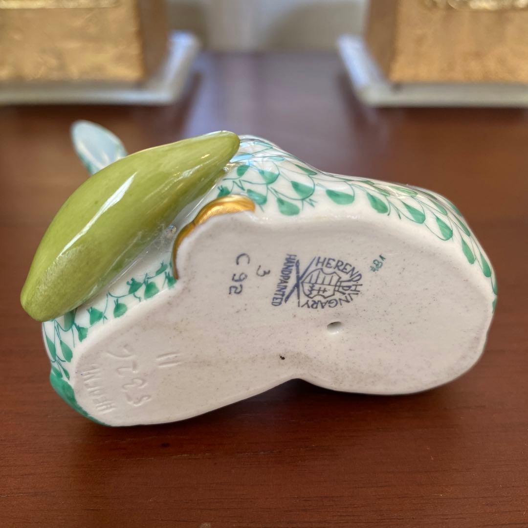 HEREND ヘレンド 二兎のうさぎ フィギュリン　グリーン