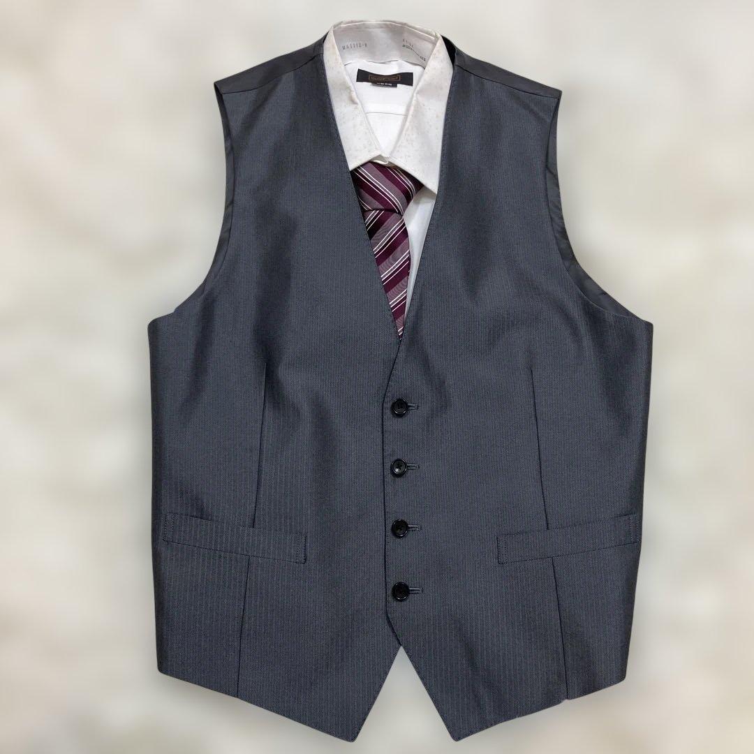 未使用級 セマンティックデザインスリーピース ベストL相当 グレー