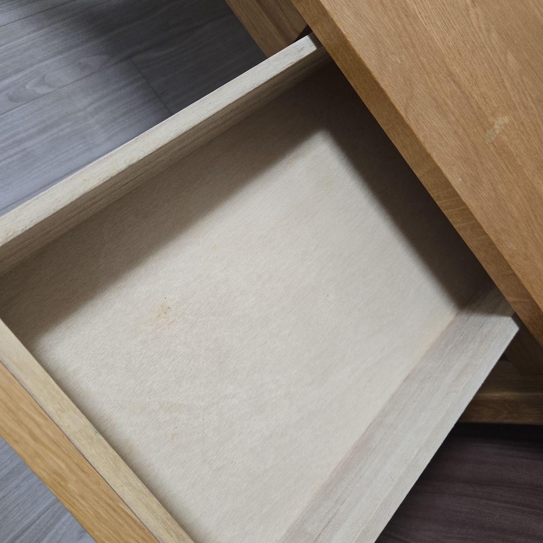 【無印良品】無垢材デスク 引出付 オーク材