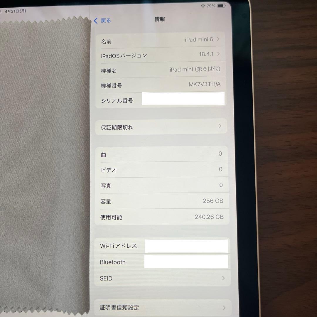 Y*.様 Apple iPad Mini 6 256GB Wi-Fi
