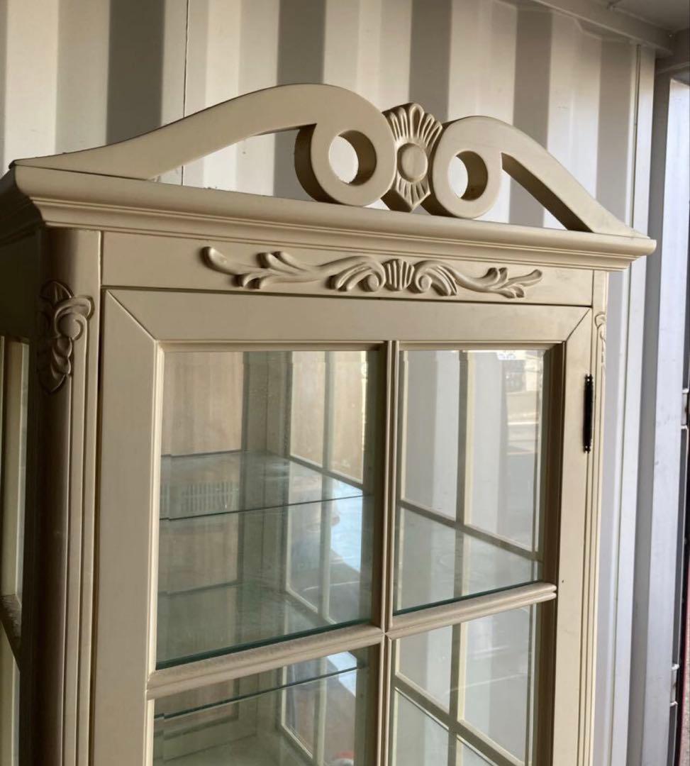 【お値下げしました】木製ガラス扉キャビネット