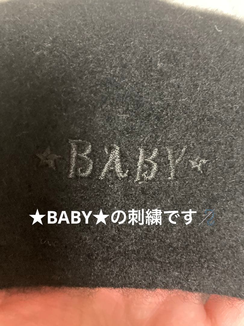 ベイビーザスターズシャインブライト　ベレー帽　黒×白レース　懐古