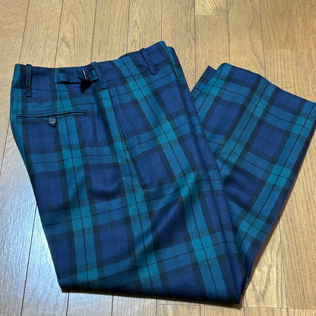 W76-股下71cm！BRITISH MADE 古着ウールスラックス BM