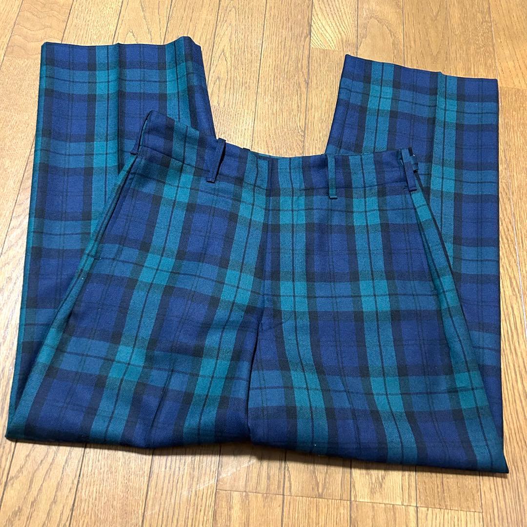 W76-股下71cm！BRITISH MADE 古着ウールスラックス BM