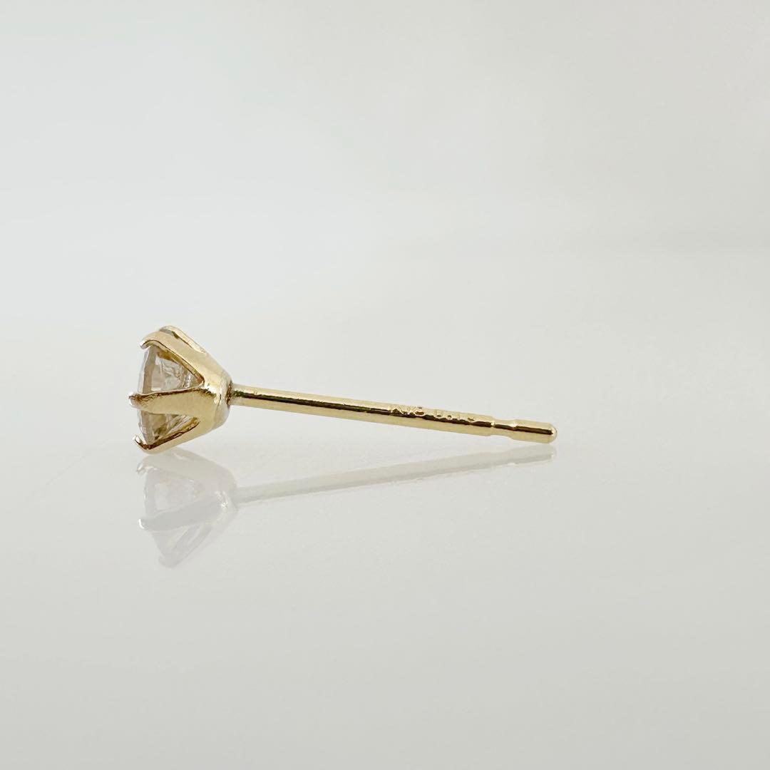 K18 天然 ダイヤ 0.15ct 片耳ピアス！黒点あり①