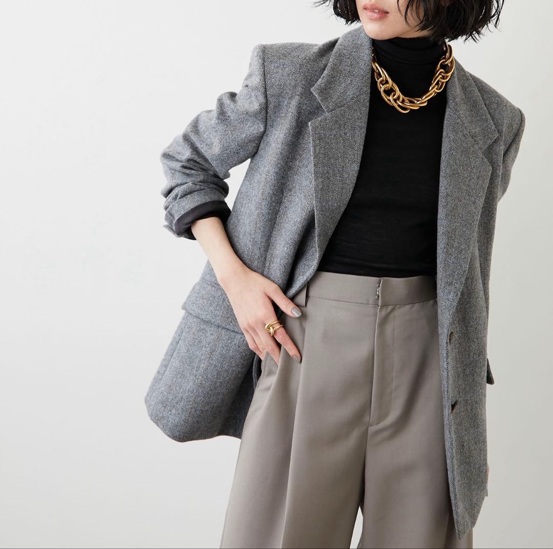 【cha.】WhimGazette ヘリンボーンテーラードジャケット