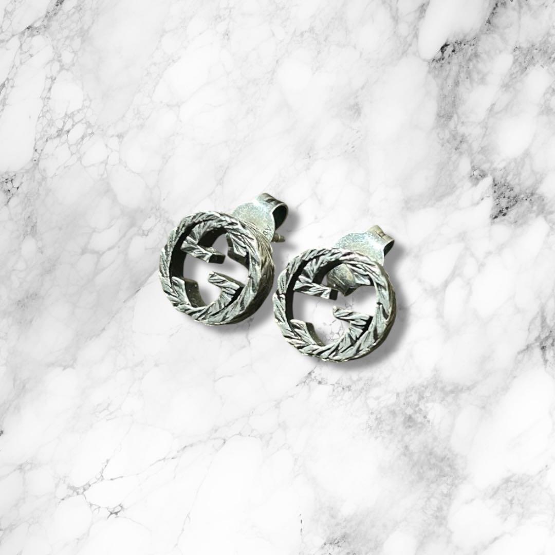 【GUCCI】グッチ インターロッキング ピアス 両耳用 シルバー925