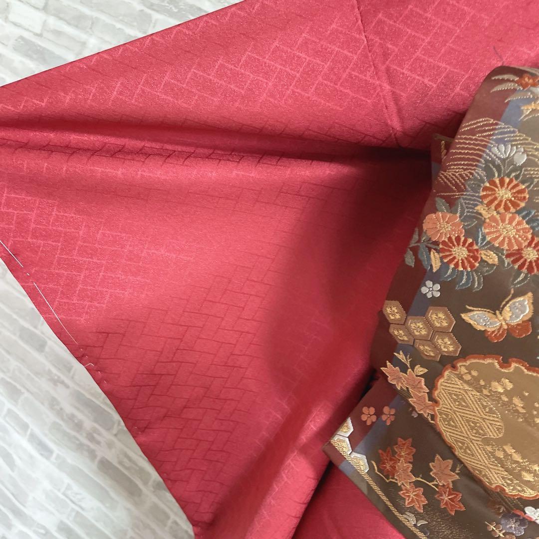 訪問着　フルセット　桧垣地紋　花丸紋　艶やか　着物　付け下げ　I6