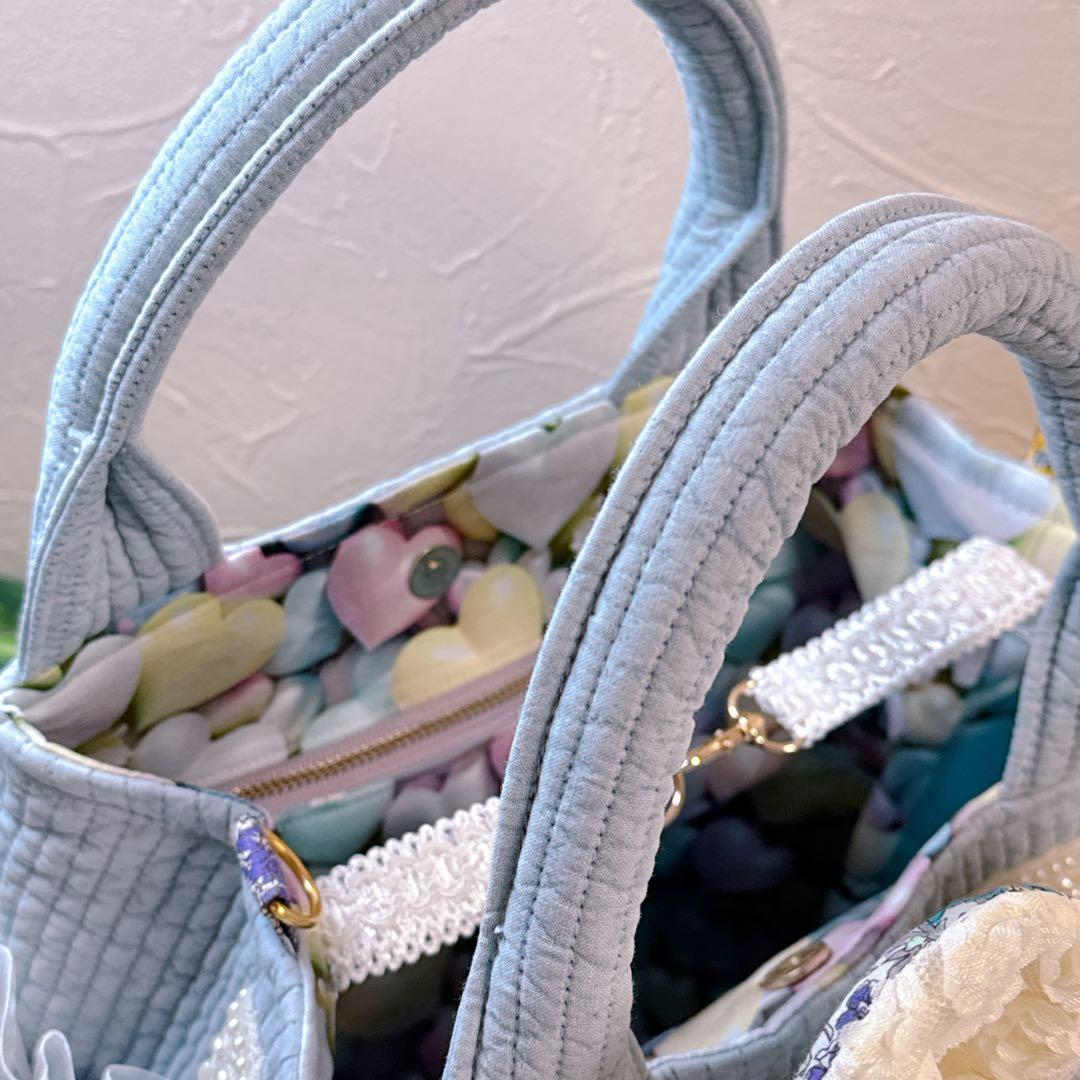 あ*き様 コヤンイサムチョン♡マンドゥ君のヌビ×インド刺繍春色トートバッグ