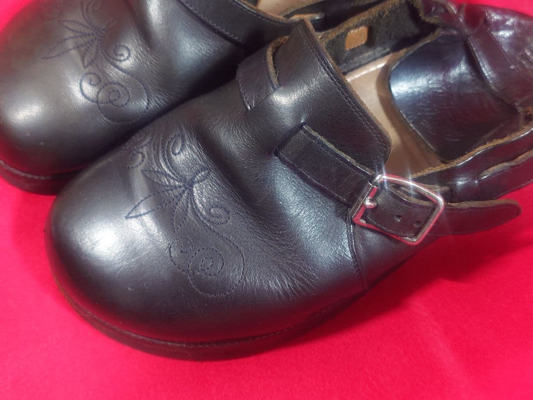 希少 RUDE GALLERY 艶革　レザー サボ サンダル シューズ 黒3