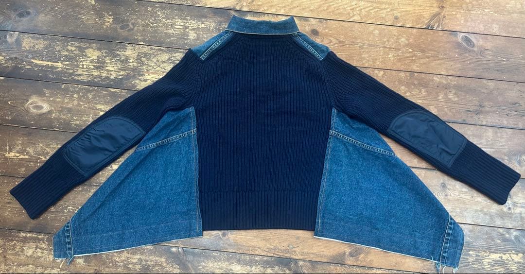 sacai デニムジャケット＆ニットドッキング