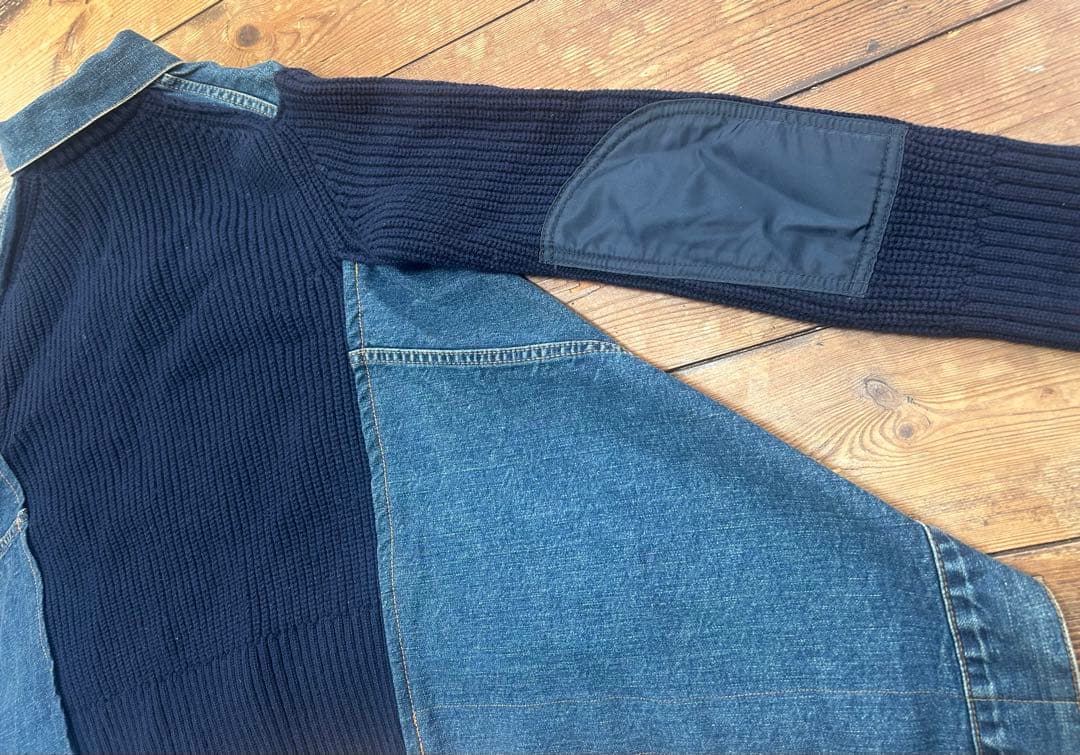 sacai デニムジャケット＆ニットドッキング