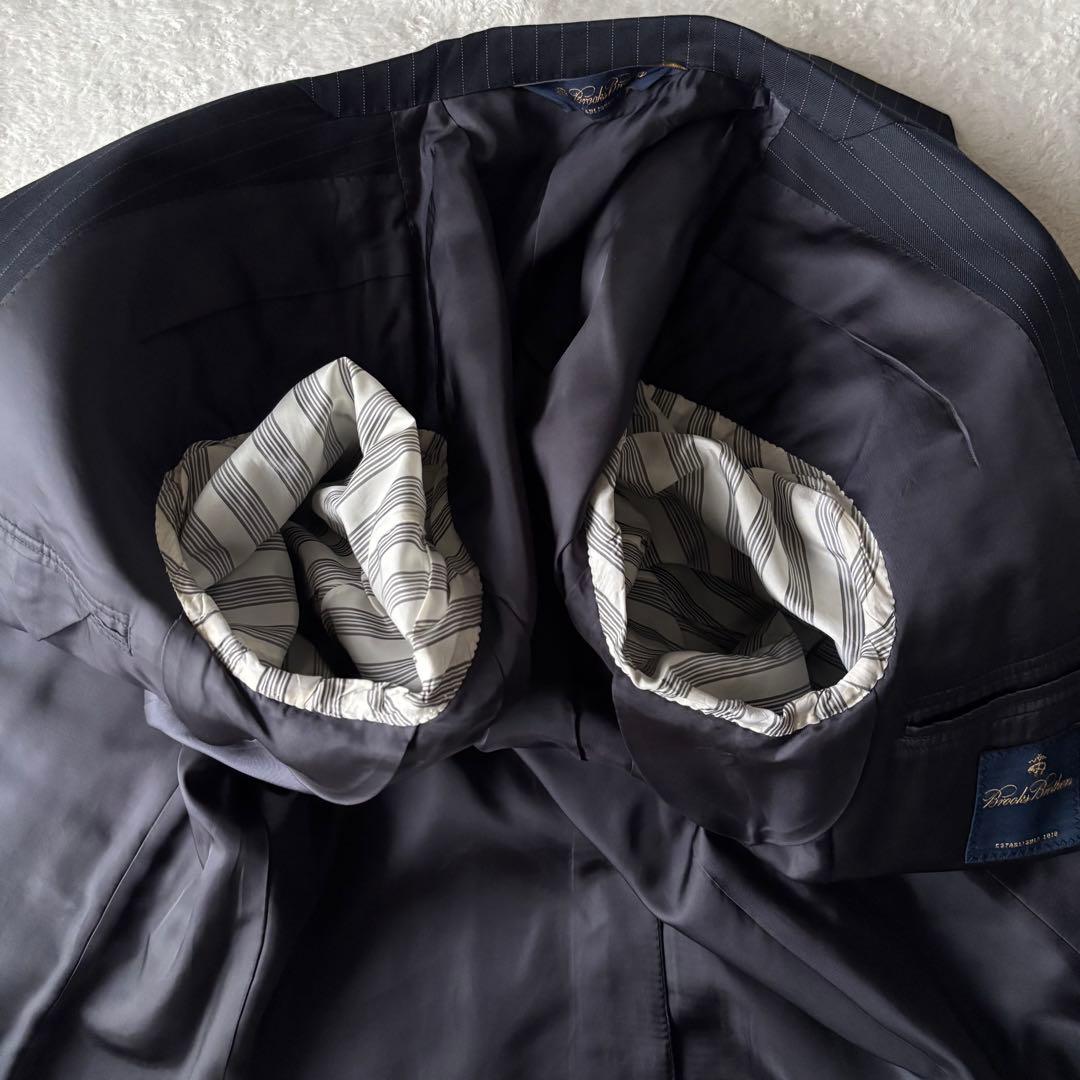 ✨️美品✨️ ブルックスブラザーズ スーツ ストライプ ネイビー Lサイズ 紺色