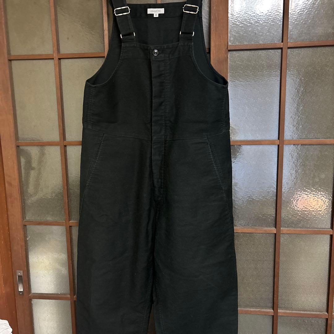 ORDINARY FITS ブラックオーバーオール サイズ2