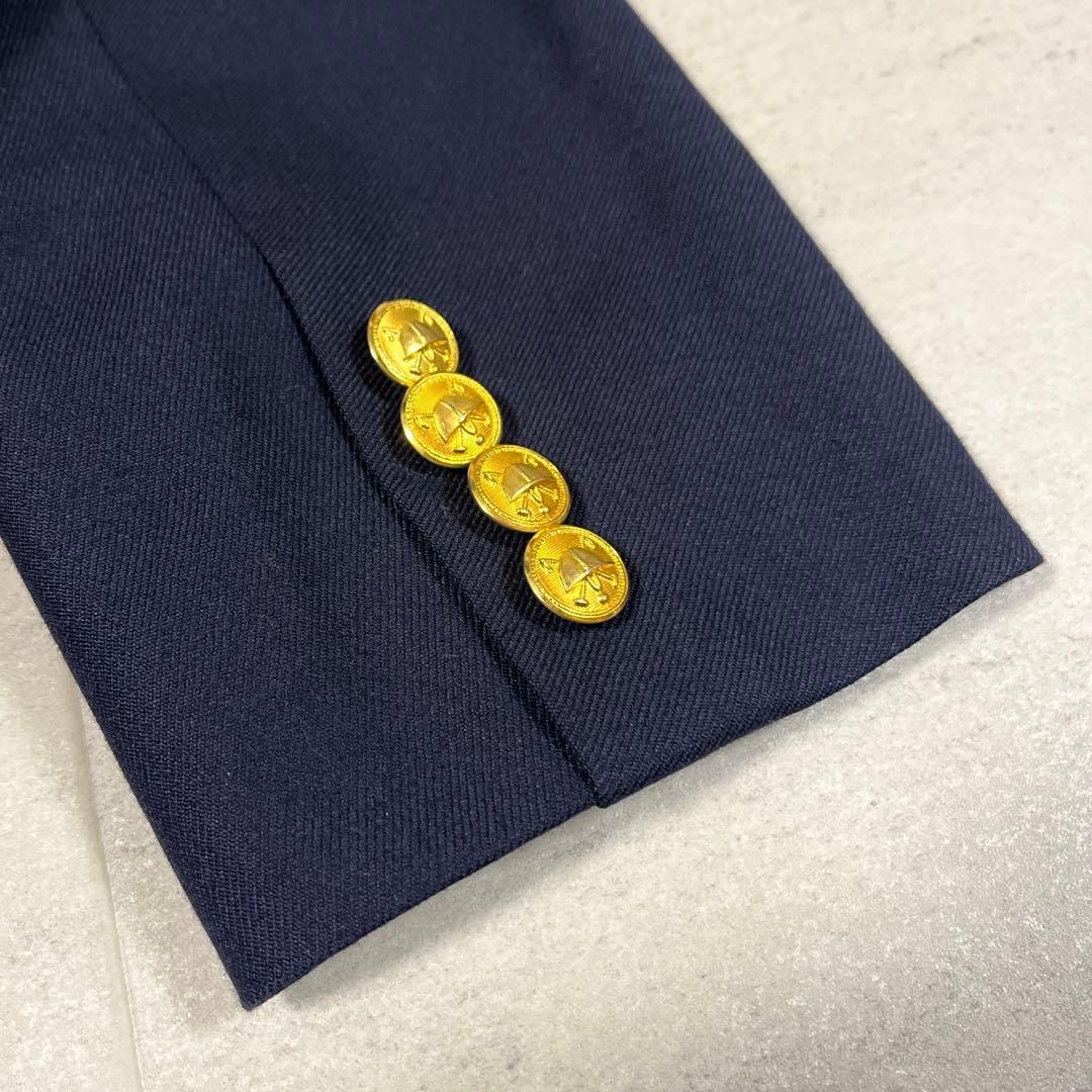 ポロ ラルフローレン 紺ブレザー 150 ダブル テーラードジャケット 金ボタン