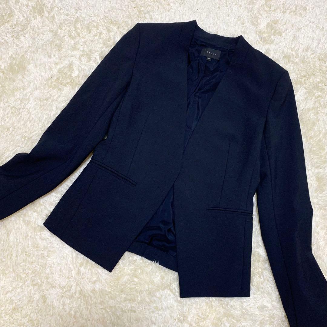 Theory ノーカラースーツ スカート 黒