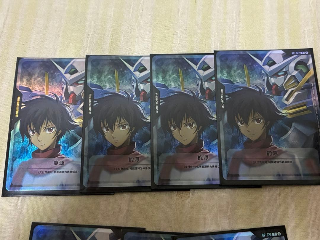 【エラー品簡体字】ガンダムカード　リソース　刹那＆ガンダムエクシア　7枚セット