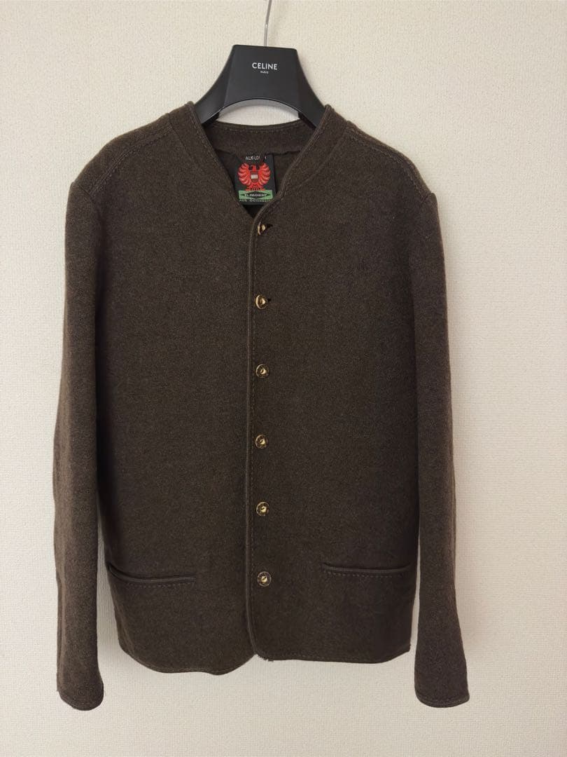 h.moser 鹿角ボタン　ノーカラー チロリアン ボイルドウール ジャケット