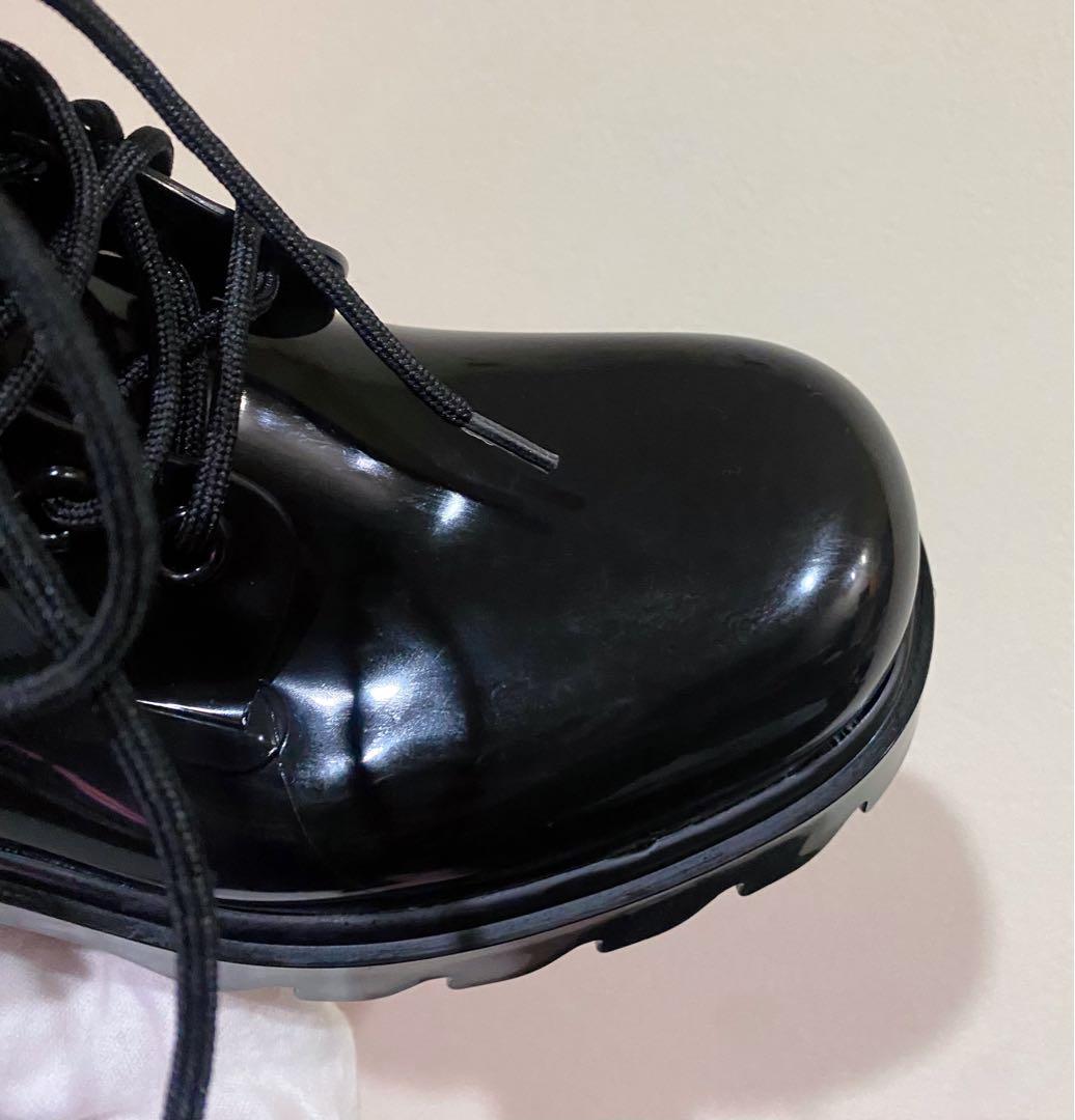 BOTTEGA VENETA ラバー レースアップ ブーツ　レインブーツ