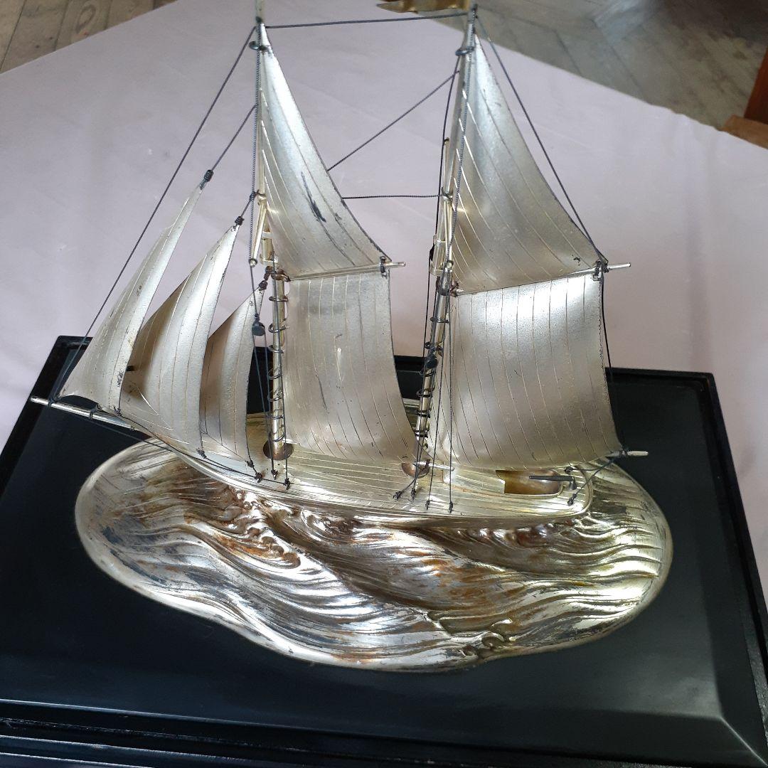 スターリングシルバー 帆船オブジェ 約30cm