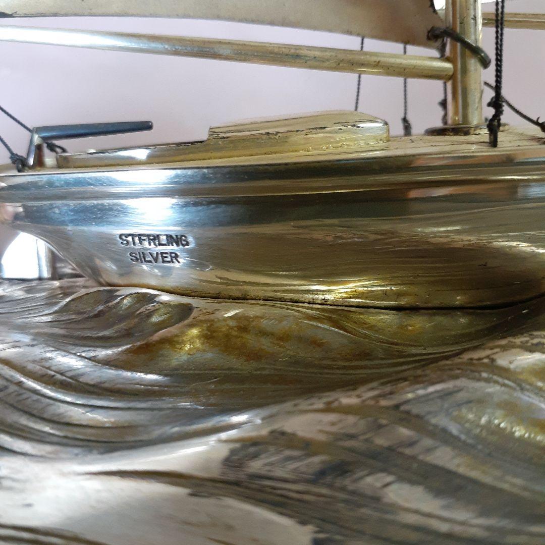 スターリングシルバー 帆船オブジェ 約30cm