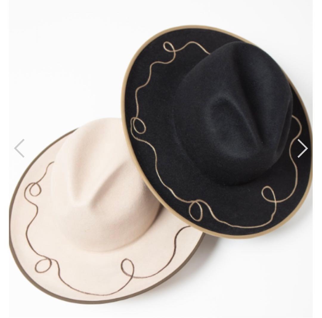 帽子 Rubbit Fur Long Brim Hat