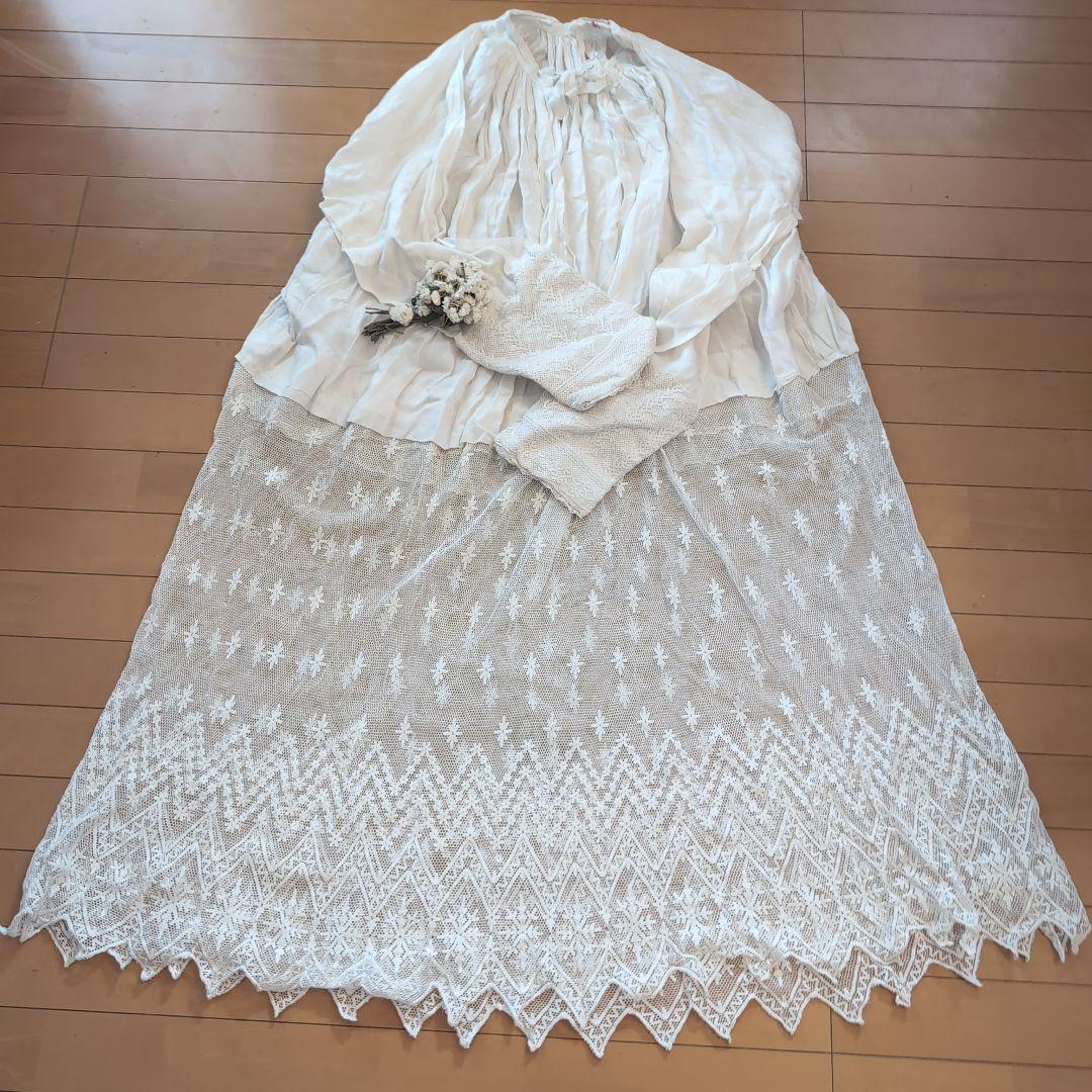 フランスアンティークワンピース　フランスアンティークレース