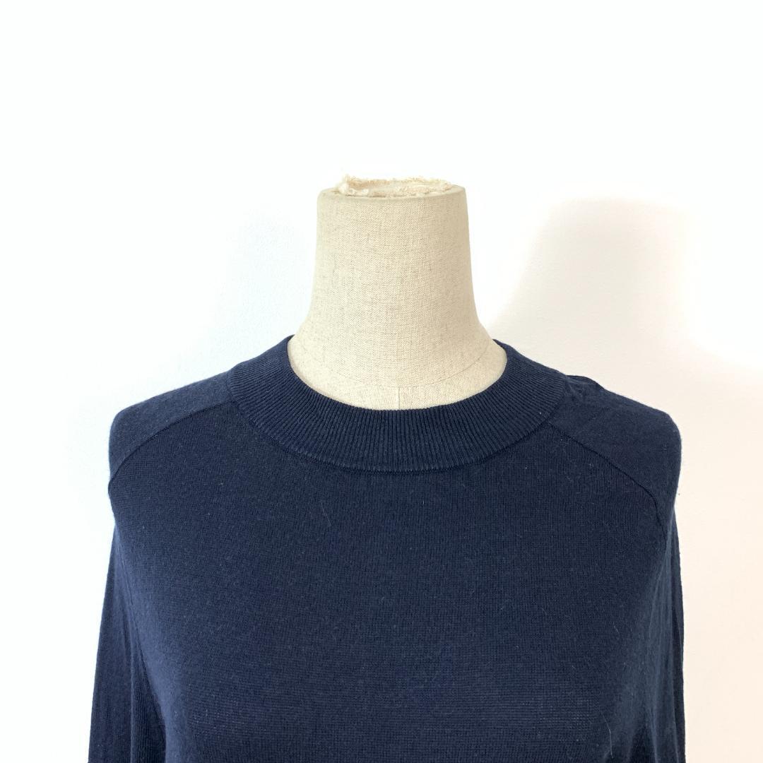 ウィークエンドマックスマーラ ワンピース シルク ウール 紺 M B2533