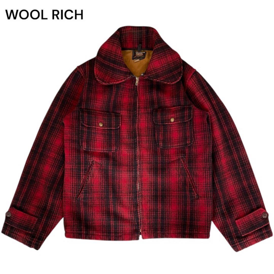 希少vintage50sWoolrichバッファローチェックウールジャケット古着