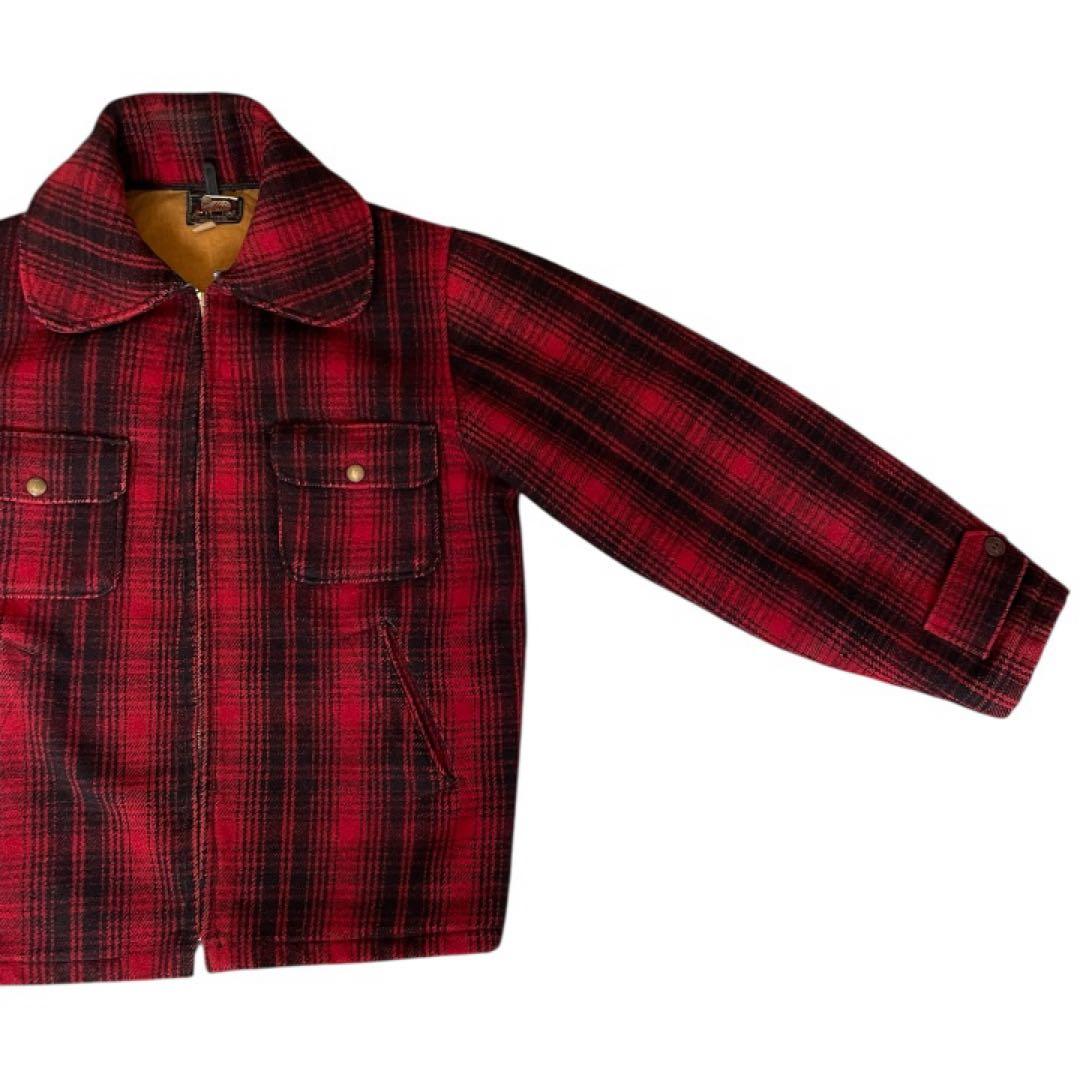 希少vintage50sWoolrichバッファローチェックウールジャケット古着