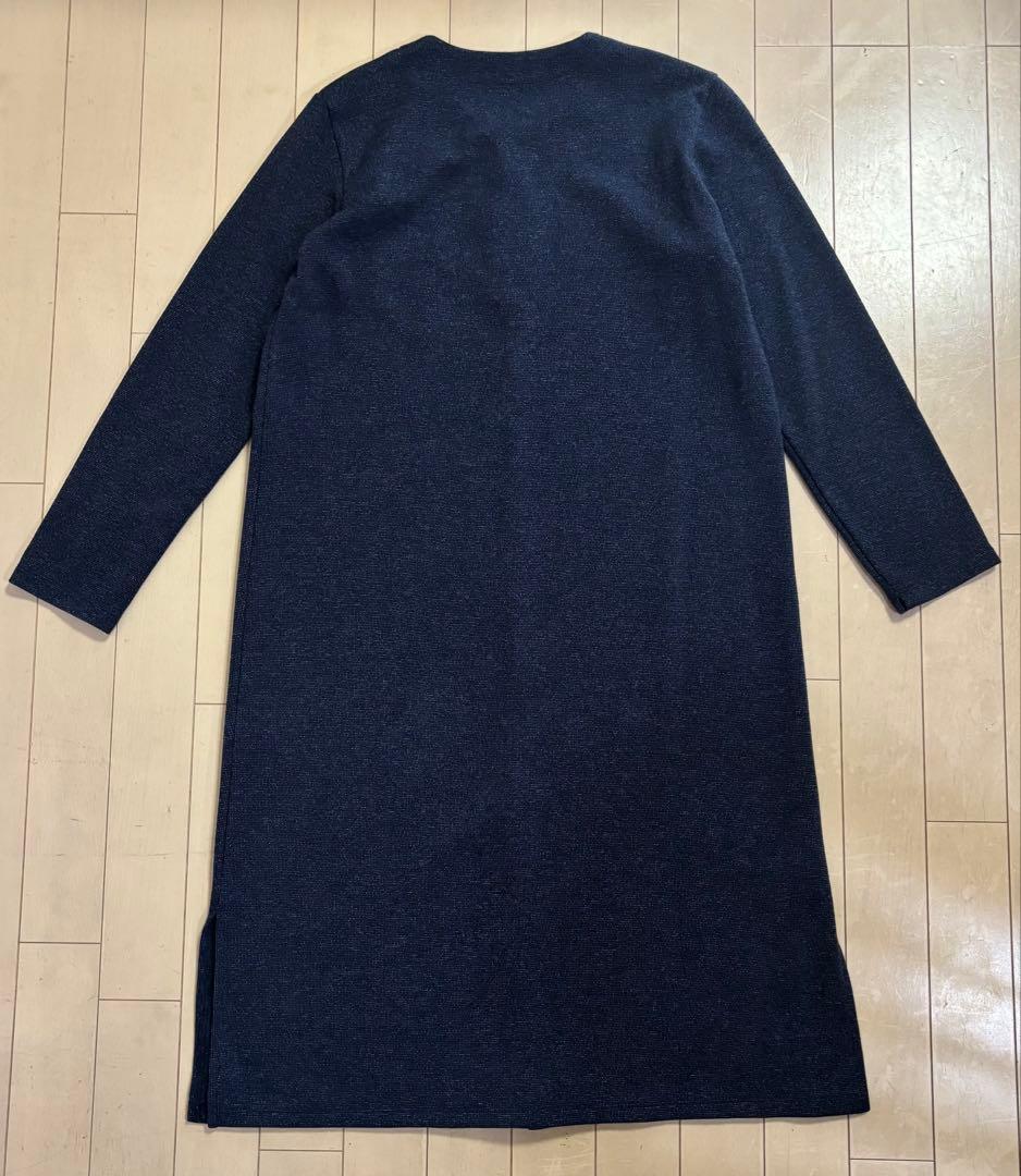 Pallas Palace ネイビー ボタン付き 長袖 ワンピース